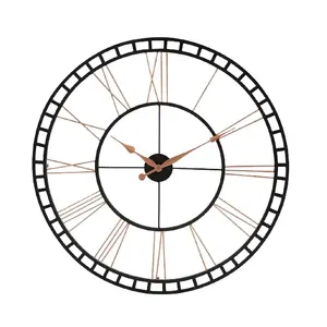 الأكثر مبيعًا من المصنع ساعة حائط من النحاس الأصفر ساعة حائط بتصميم عصري ديكور للمكتب ساعات حائط معدنية كبيرة للبيع