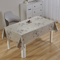 Nappe de table en PVC métallique ornée de fleurs RNPT, avec support tissé, imperméable, facile à nettoyer, pour table à manger