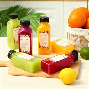 Bouteille carrée vide en PET transparent avec bouchon à vis pour jus, thé au lait, café, soda – 4oz, 8oz, 12oz, 16oz, 120ml, 150ml, 500ml - Product Image 3