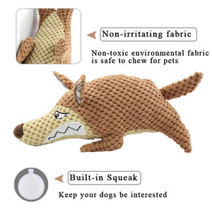 Kızgın kurt mısır taneleri peluş doldurulmuş hayvan oyuncaklar köpekler gıcırtılı sert köpek oyuncak agresif Chewers için - Product Image 2