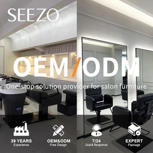 Ghế cắt tóc salon hiện đại bằng kim loại, xoay 360 độ, điều chỉnh độ cao, ghế da, chức năng massage dành cho thợ làm tóc - Product Image 6