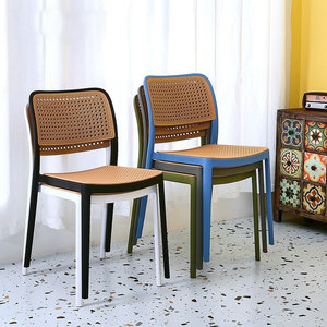 Hot <b>Sale</b> Rattan Furniture Restaurant Dining Stackable PP Plastic <b>Chairs</b> With Armrest - Product Image 2