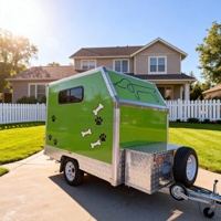 Remorque de toilettage mobile pour animaux de compagnie, camion de toilettage pour chiens avec baignoire et évier en acier inoxydable