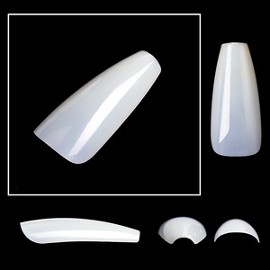 500 pièces clair naturel cercueil ongles conseils couverture complète acrylique faux ongles conseils court Long Ballet faux ongles conseils sac paquet - Product Image 4