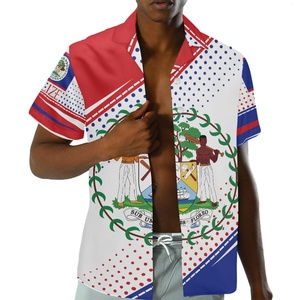 Factory <span class=keywords><strong>Outlet</strong></span> Precio bajo Impresión a pedido Diseño personalizado de Belice Verano Refrescante Playa Hawaiana Camisa suelta de gran tamaño para hombres - Product Image 3