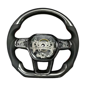 Volant de voiture en Alcantara en cuir perforé personnalisé d'usine pour Honda Civic 11e génération volant en Fiber de carbone - Product Image 1