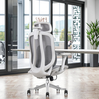 Chaise de bureau ergonomique de haute qualité, pivotante, en maille, moderne, en tissu, avec appui-tête réglable et cadre en alliage d'aluminium