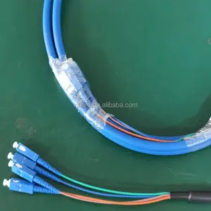 OEM 4F Fiber optic trunk cable 4 fibers breakout Blue jacket singlemode OS2 LC/PC to LC/PC Patch cable