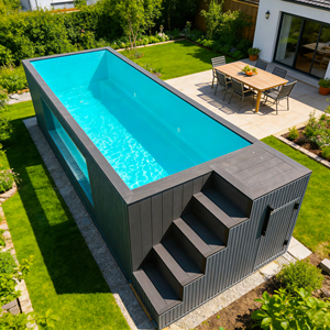 Fiberglass Above Ground Outdoor Swim Spa with Sauna Custom Capacity Wind-Proof UV Resistant & Corrosion-Resistant for Pool - Product Image 3