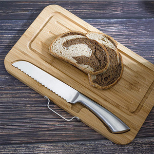 Boîte à pain en bambou Yuman 38x23x34cm avec planche à découper, rangement pour comptoir de cuisine, design moderne et simple - Product Image 4