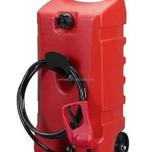 Portable diesel 14 Gallon storage tank with Pump Plastic Hand Pump On Wheels