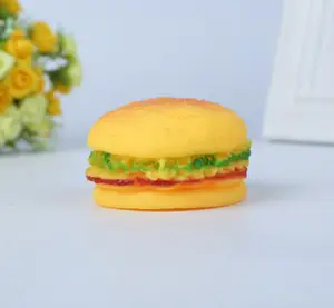 Free Sample Dog Toys Simulated Hamburger Pet Latex Toy Squeaky Dog Toys