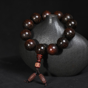 Bracelet de perles Bouddha en corne de rhinocéros et bois de rose, avec perles <span class=keywords><strong>mantra</strong></span> à six caractères haute densité et perles Dzi Xiangyun, modèle Explosive Gold Star 2.0 - Product Image 1
