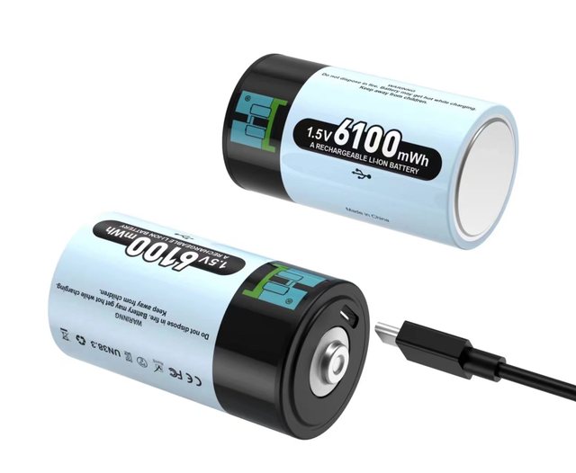1.5V Type C Rechargeable Battery 6100Mwh USB Charge Lithium Ion Battery 1.5V