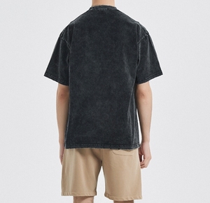 Camiseta Negra Extra Grande para Hombre, Estilo Vintage Lavado, con Estampado Gráfico de Pegaso Flameante, Ropa Urbana - Product Image 2