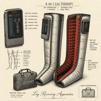 Masseur de jambes à compression d'air pour toute la jambe, 6 chambres, chaleur, sans fil, type C, double contrôleur