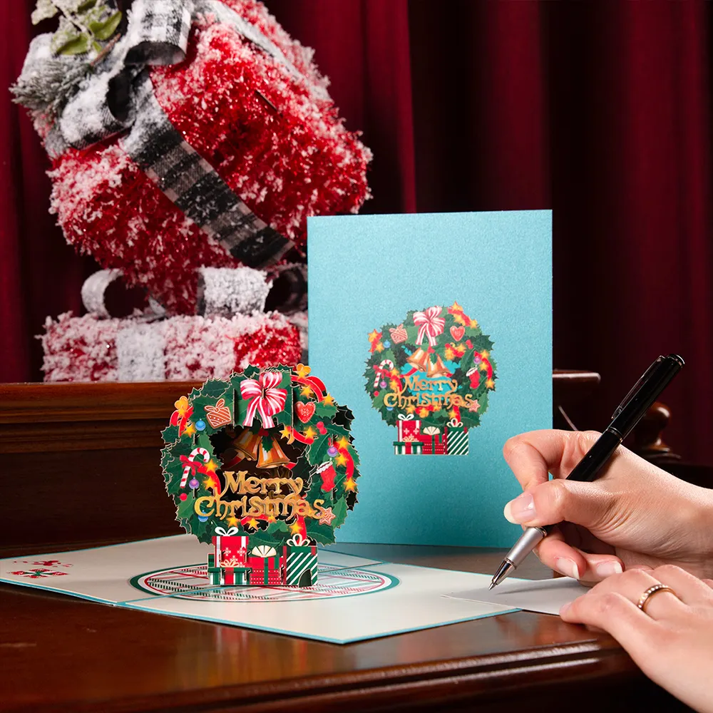 Carte de noël 3D Pop-Up cartes de noël cadeaux de vœux pour l'hiver vacances nouvel an carte postale carte cadeau pour enfants