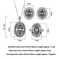 Parures de mariage tendance en cuivre doré écologique, design nid d'oiseau noir et gris, zircone cubique 15*20-13*18mm