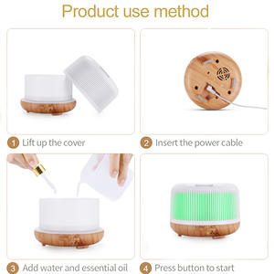 เครื่องเพิ่มความชื้นขนาดเล็ก 300 มล. พร้อมไฟ LED ลายไม้ กลิ่นอโรมาเธอราพี สำหรับใช้ในบ้าน - Product Image 5