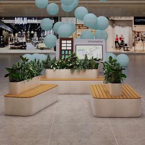 B080 Custom Midcentury Fiberglass Tree Pot Chair Anti-Corrosion FRP Planter <b>Bench</b> for <b>Garden</b> Patio Poolside Hospital Hotel - Product Image 2