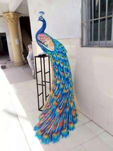 Özel yapılmış açık Park bahçe dekorasyon tavuskuşu heykeli reçine sanat heykel tavuskuşu kuş heykeli - Product Image 6