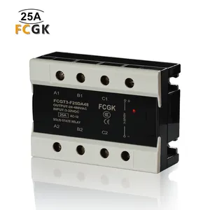 FCGK relè a stato solido trifase a prova di polvere relè Ssr trifase 25a dc a ac 24-480vac