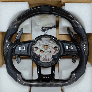 Volante LED de Fibra de Carbono Personalizado para Volkswagen VW Golf R 5 6 7 6R MK6 MK7 GTI <span class=keywords><strong>Polo</strong></span> Passat CC Scirocco Jetta T-Roc - Product Image 2