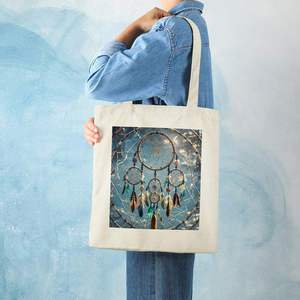 Dream Catcher Canvas Tote <b>Bag</b> with Handles Reusable Grocery Shopping <b>Bags</b> <b>Foldable</b> Handbag Shoulder <b>Bags</b> - Product Image 2