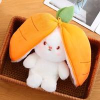 Lindo Conejito de Peluche Reversible con Diseño de Fresa, Juguete de Conejo Suave con Cierre, Relleno de Algodón PP y Forro de Malla