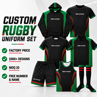 Conjunto de Entrenamiento de Rugby Sublimado Personalizado: Sudadera con Capucha, Jersey, Polo, Camiseta sin Mangas, Pantalones Cortos, Calcetines, Ropa de Equipo, Uniformes Transpirables de Secado Rápido