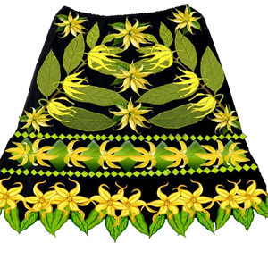 Women Tropical Island Embroidery <b>Skirt</b> Hawaiian Aloha Floral Beachwear Custom Summer Casual Resort Wear Wholesale Supplier - Product Image 1