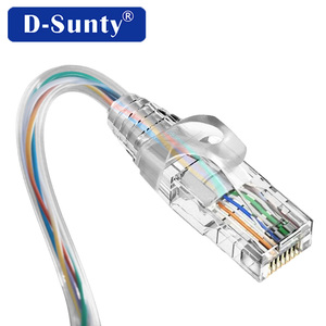 สายแพทช์โปร่งใส Cat5E RJ45 UTP สายแลนทองแดงเปลือย Cat5 สายเคเบิลเครือข่าย Cat 5  หุ้มฉนวน PVC LSZH ขนาด 24AWG 26AWG 8P8C สายอีเธอร์เน็ต - Product Image 5