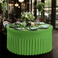 Jupe de Table Extensible Blanche Moderne 6 Pieds Luxe Léger Spandex Tissage Technique pour Maison Hôtel Fête Réunion Nappe Banquets Extérieurs