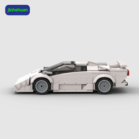 Jeu de Briques Créatives en Plastique Écologique, Modèles de Bâtiments et Voitures à Assembler, Brique MOC pour Enfants, Supercar Blanche, Cadeau Garçon, Kits de Construction