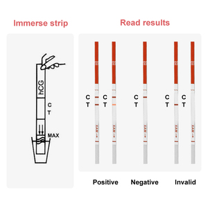 <span class=keywords><strong>HCG</strong></span> 임신 테스트 스트립 2.5mm 25 Miu/ml 조기 발견 신속 결과 수동 소스 가정용 OB/GYN 및 출산 통제 - Product Image 2