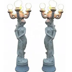 홈 정원 현대 장식 금속 청동 여자 동상 인간의 조각 홀더 멋진 플로어 램프