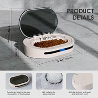 Gamelle Distributrice Intelligente en Acier Inoxydable pour Animaux de Compagnie avec Capteur Automatique, Couvercle Ouvert, Scellée, Hermétique, Anti-Humidité, Minuteur, Maintien de la Fraîcheur pour Nourriture Humide Chat Chien