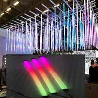 Tubo de Luz LED de Matriz de Píxeles RGB DMX512, Material de PC, DC24V, MeteorTube Digital 3D de 360 Grados