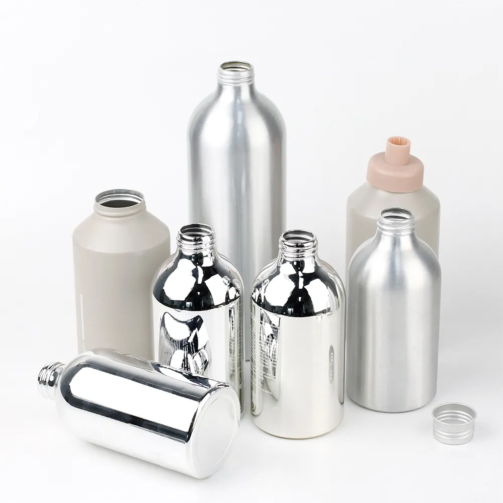 Bottiglia di shampoo in alluminio colorato popolare con pompa