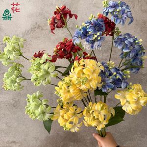 Flores Artificiales de Hortensia Silvestre, 5 Cabezas, Decoraciones de Seda para Bodas, para Pasillos, Hoteles, Restaurantes, Ramos - Product Image 1
