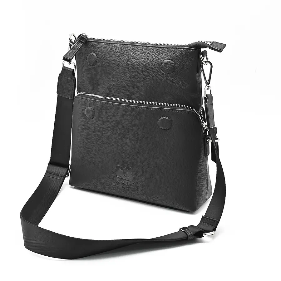 Classic Genuine Pebble Leather Messenger Crossbody Bag Casual Travel Business Bag Clutch Messenger Bag For Men