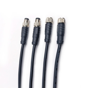 Cable de extensión impermeable M12 de 5 pines, conector automotriz de PVC negro con enchufe macho y hembra para uso en automóviles - Product Image 3