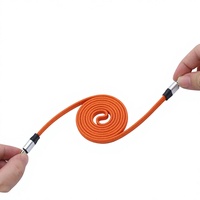 Kabel Data Magnetik Anyaman Tipe-C Weike 240W Langsung dari Pabrik, 1m, Dapat Ditarik, untuk // Tablet, Pengisian Cepat