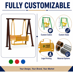 SageDelightRides <span class=keywords><strong>Altalena</strong></span> a Piattaforma Tandem per Parco Giochi Commerciale Esterno, Robusta, per Bambini, in Acciaio Zincato, per Scuole, Vendita all'Ingrosso - Product Image 2