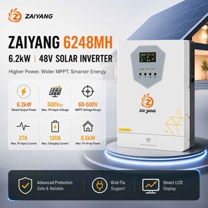 อินเวอร์เตอร์ไฮบริดพลังงานแสงอาทิตย์ ZAIYANG 6248MH 48V 6.2kW พร้อมระบบชาร์จ Li-BMS CT ป้องกันการย้อนกลับ UPS สำหรับบ้าน กำลังไฟสูง 6.2kW - Product Image 1