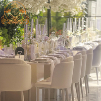 Chaises de banquet élégantes et modernes en acier inoxydable blanc pour mariage et réceptions à vendre