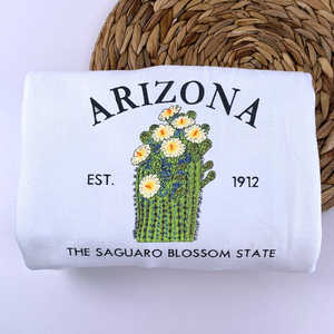 Arizona State Est 1912 <span class=keywords><strong>Saguaro</strong></span> flor Sudadera con capucha bordado regalo tejido tela frontal Logo para Otoño Invierno - Product Image 2