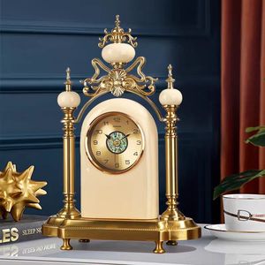Elegant <b>Table</b> <b>Clock</b> Oval Shape Silent Quartz <b>Clock</b> American Style Living Room Decoration Desktop <b>Clock</b> - Product Image 3