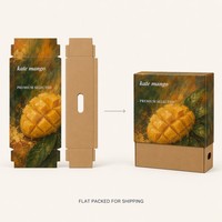 Boîte cadeau personnalisée pour mangues, carton ondulé avec poignée, emballage de mangues Keitt avec impression peinture à l'huile, vente en gros OEM