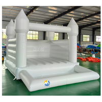 Château gonflable commercial de luxe moderne en PVC blanc pour enfants avec piscine à balles pour l'extérieur